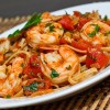 Shrimp in a Garlic Sauce with Spaghetti