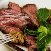 Grilled Skirt Steak in a Hot Roof Tile Surface